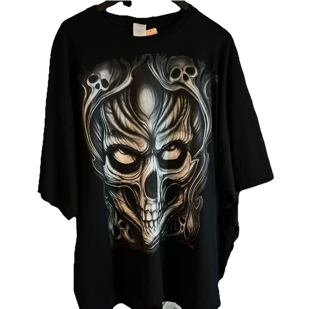Black Keya Skull Shirt 100% Cotton‎ Short Sleeve Mens Size 3XL New